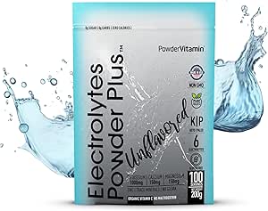 PowerVitamin の不燃性電解物の粉 毎日のエネルギーのための砂糖無し- Keto の電解物- 1000mg のカリウム、120mg カルシウム、マグネシウム、ステビア無し、100 のサービングが付いている水和の粉