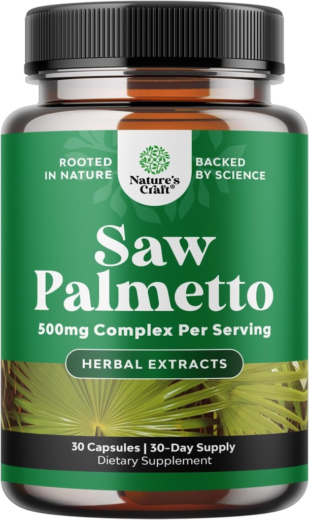 余分強さはPalmettoのエキスを-植物のステロール及びFlavonoidsの毛の健康そして尿サポートのための高度の草のコンプレックス-のサービングごとの500mgの有効な草の補足- 30のカプセル見ます