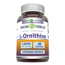 アメイジングフォーミュラ L-オルニチン 1500 Mg/サービングベジーカプセルサプリメント | 非GMO | グルテンフリー | アメリカ製 (120 カウント)