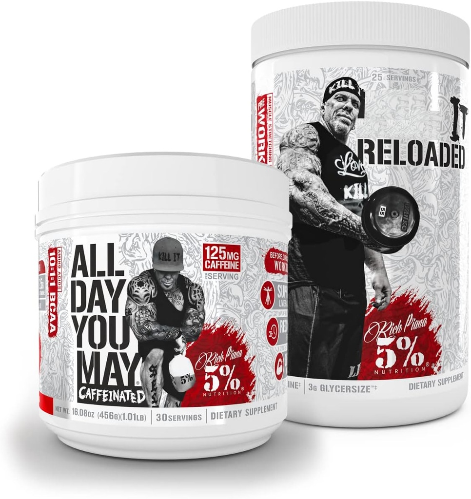5% 栄養豊富なピアナの束 | AllDayYouMay は BCAA の粉 + キル それは High-Stim のプレワークアウト(フルーツ パンチ)を荷を下しました