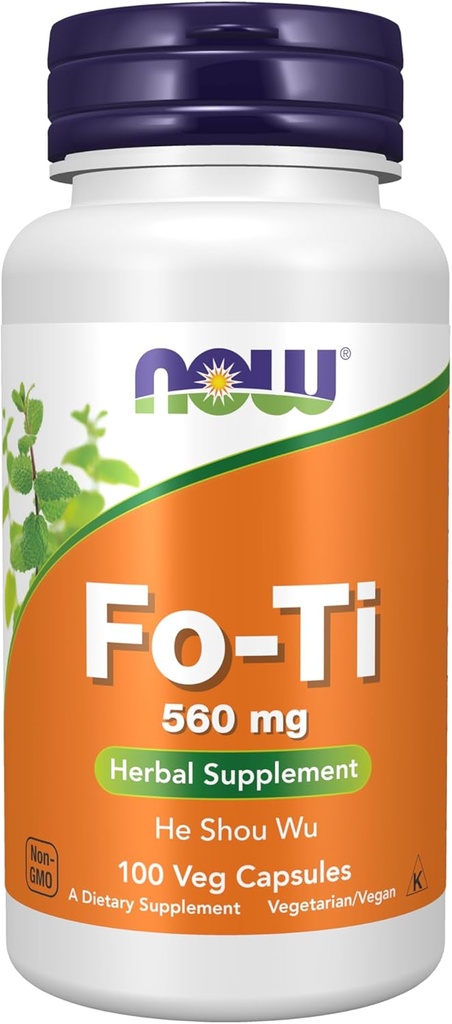 NOW Foodsは、Fo-Ti(Polygonum multiflorum)560mg、Ho Shou Wu、Herbal Supplement、100ベジカプセルを補います