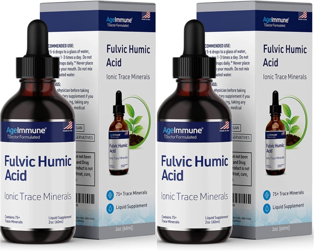 Fulvic Humicの酸の液体の補足。 植物由来ミネラルドロップ, 以上 75 エネルギーブーストのためのトレースミネラル. まで 8 ヶ月の供給. 集中 250%. 2oz 各. 2 ボトル.