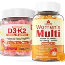 砂糖なしのビタミンD3 K2はグミー+女性のためのMultivitaminを満たしました