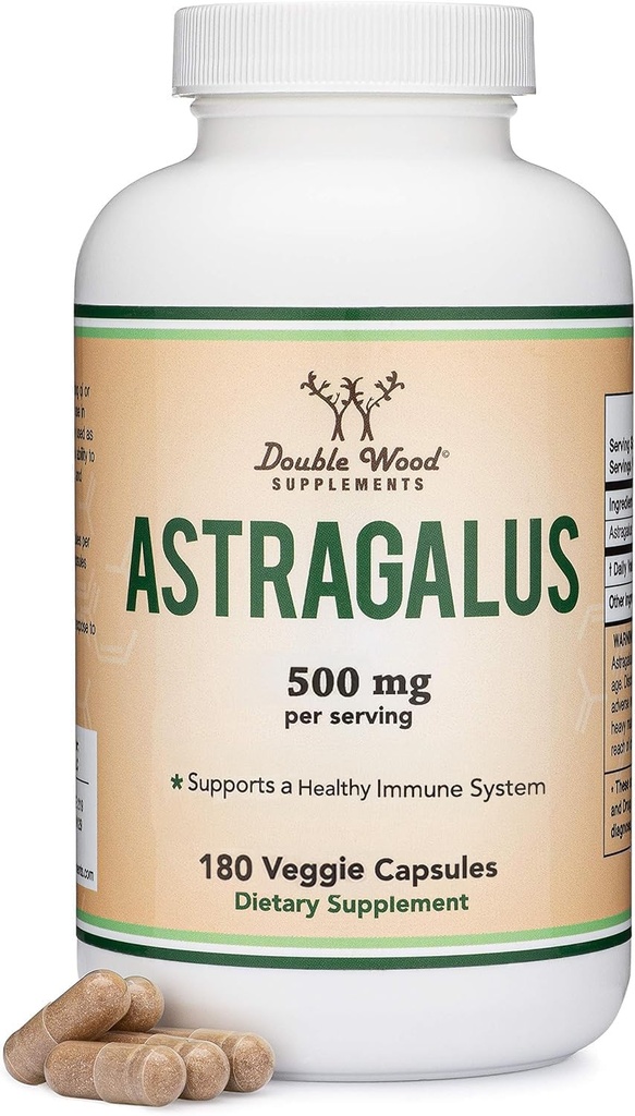 二重木製の補足の免疫のブーストのAstragalus 500mg 180のカプセル-フラボノイドおよび多糖類-非GMOのグルテンフリー、第三者はテストしました