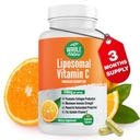 リポソマルビタミンCサプリメントピル1200mg - 高吸収180ビーガンカプセル脂肪溶性VIT C、最大強度免疫システムとコラーゲンブースター、ヒマワリルレシチン