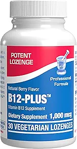 Vitamin B12 Methylcobalamin 1000 mcg - Clinical Formula Methyl B12 Sublingual 1000 mcg Tasty Lozenges for Energy Eye Nerve and Brain Support for Men and Women - 30 Count (Berry Flavor)