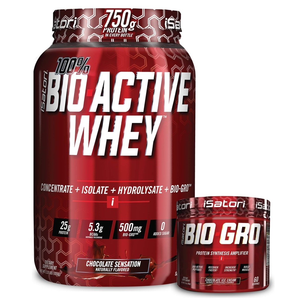 iSatori Bio-GROチョコレートアイスクリーム(60サービング)&Bio-Active Wheyプロテインパウダーチョコレートセンセーション(30サービング)