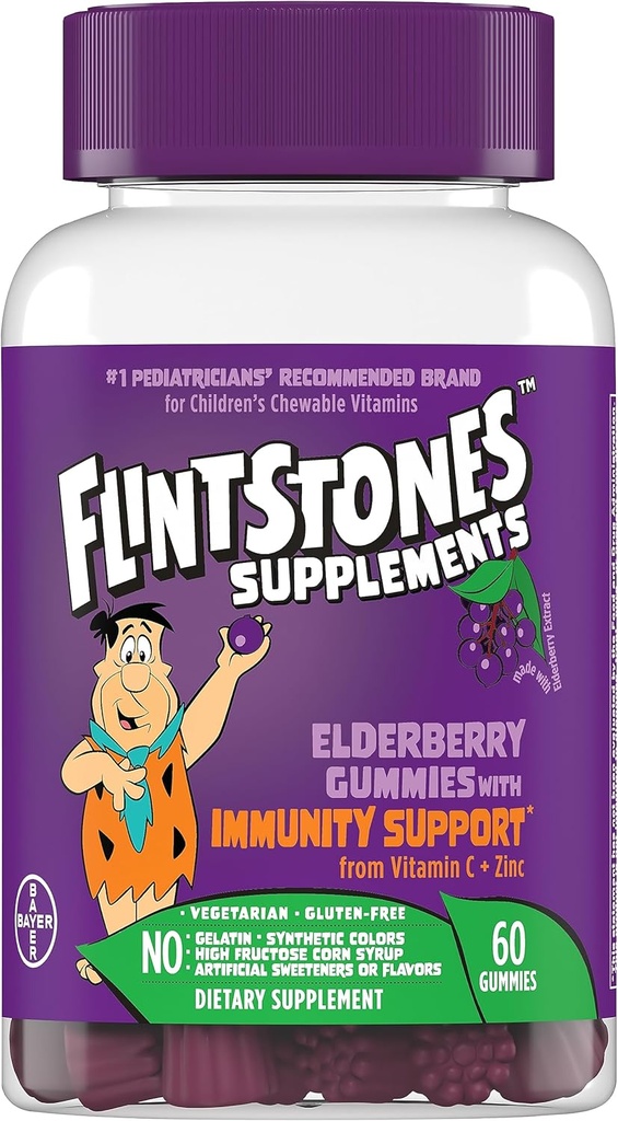 FlintstonesビタミンC&亜鉛、免疫サポートグミー、子供向けマルチビタミン、グルテンフリー、60カウント