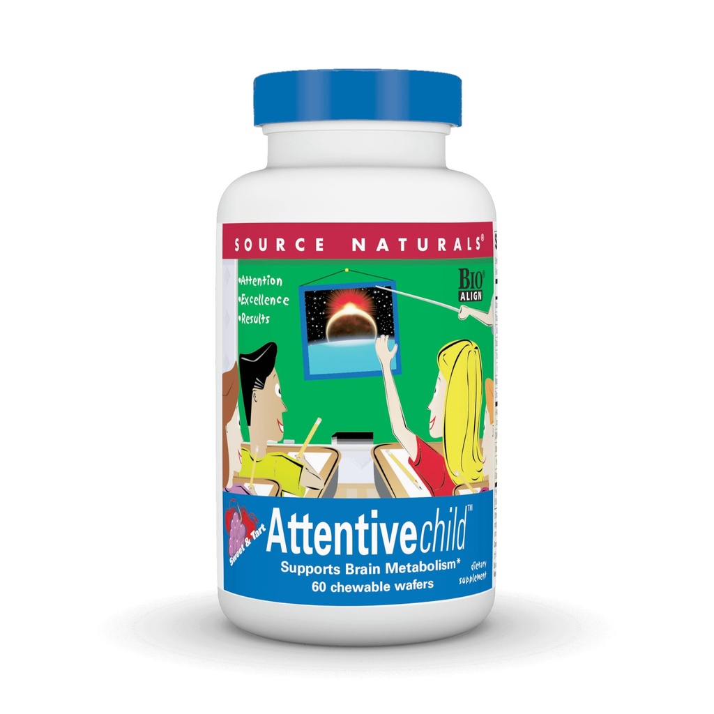 Source Naturals の魅力的な子供 - アクティブな子供のための健康的な認知栄養素 - DMAE、マグネシウム、亜鉛、ブドウ種子エキスで焦点と注意を改善しました - 60 咀嚼可能なウェーハ。