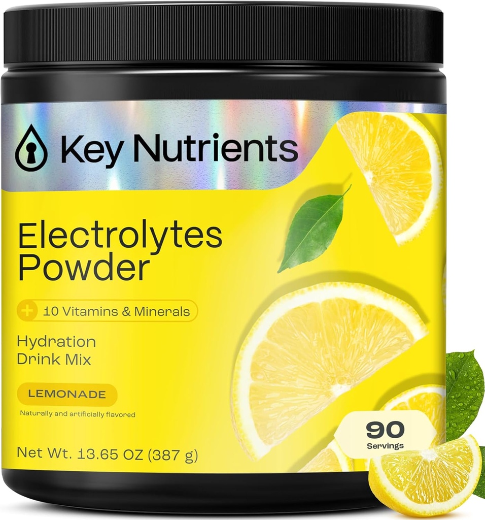 KEY NUTRIENTS Multivitamin の電解質の粉 砂糖無し-Lemonade の電解質の粉-ナトリウム及びエネルギー補足-水和の粉-カロリー- 90 のサービング-米国製