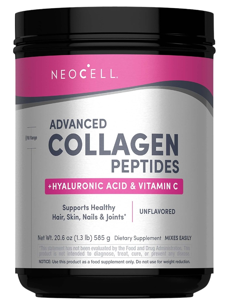 NeoCellの極度のコラーゲンの粉、コラーゲン プラスはビタミンC及びHyaluronic酸を、促進します健康な毛、美しい皮及び釘サポート、コラーゲンのタイプ1及び3のサービングごとの12gコラーゲン、20.6 Ozを促進します