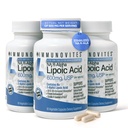 IMMUNOVITES 3-パック安定Rアルファリポ酸(((True))) 600mg/サービング[[高い効力と最大40倍吸収]](Na R-ALA)(Na R-LA)(Na R-Lipoate)(3本)