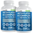 Methylfolate および B12 の Methylcobalamin が付いているメチル化された B のコンプレックス 1000 mcg - エネルギー、頭脳機能およびウェルネスのためのメチル化された Multivitamin - 男性及び女性のためのビタミン B のコンプレックス(180 のサービング、パック 2)