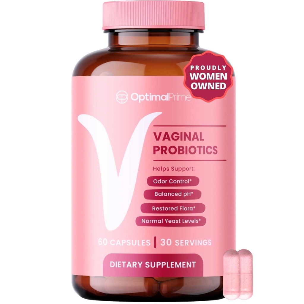 プレバイオティクス、クランベリーエキス、およびLactobacillus Probioticブレンドの女性の最適プライム腟のプロバイオティクスは、健康な腟のFlora、臭気制御、pHバランス、60カプセルを支えます