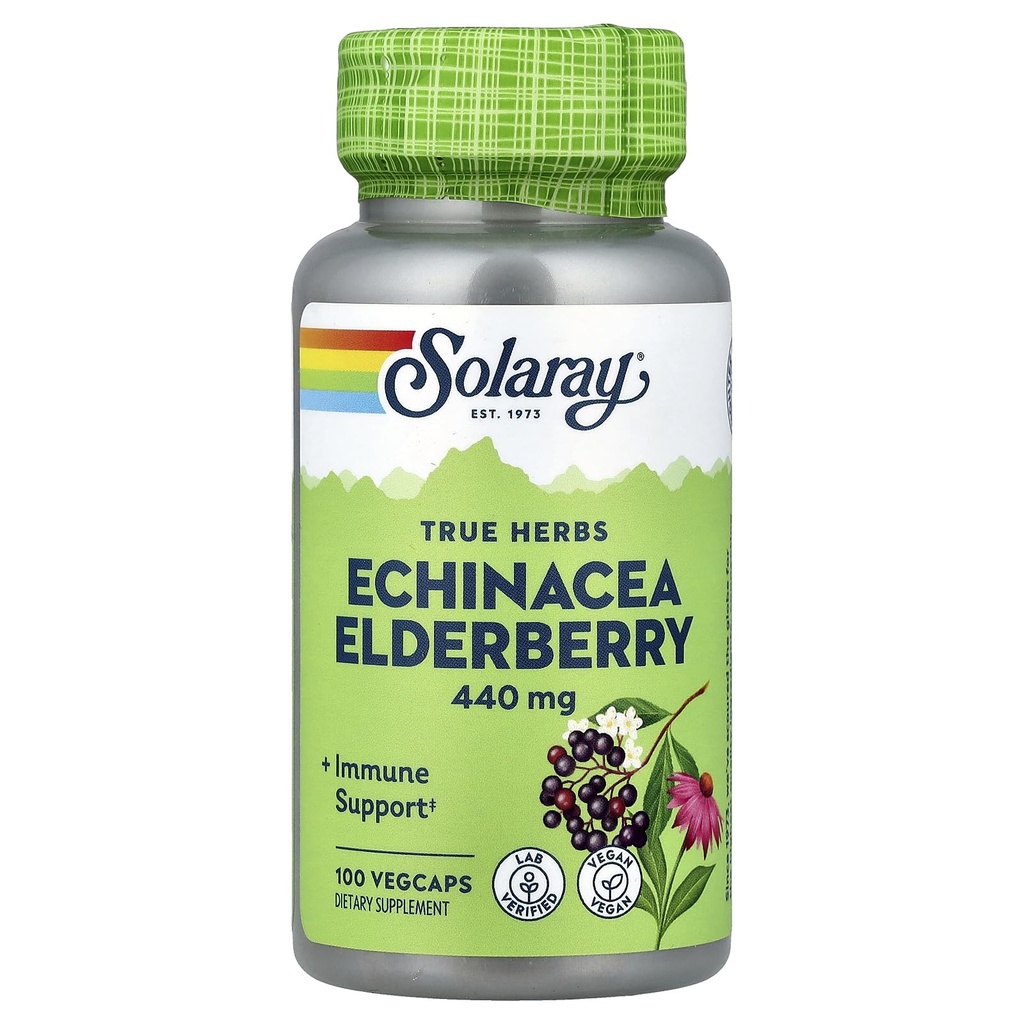 SOLARAY EchinaceaとElderberryカプセル、440 mg | 100カウント