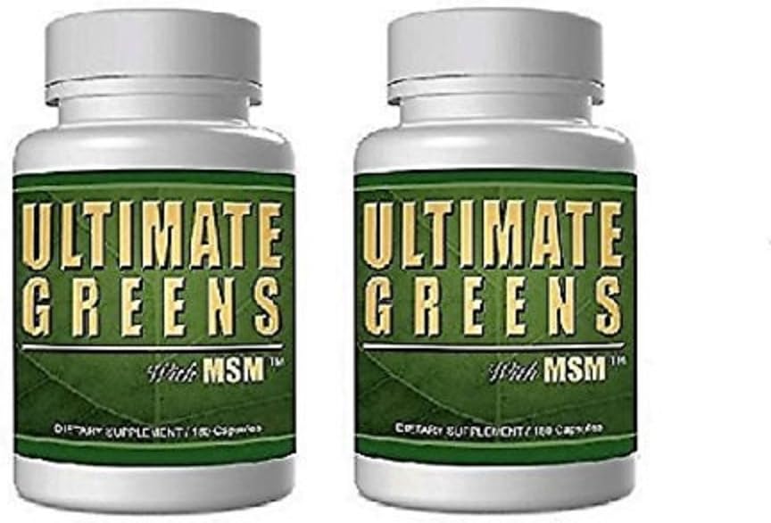 Daily Health, Ultimate Greens with MSM 360 Capsules, 1925mg Vegan Friendly Whole Food Superfood Supplement Non GMO Gluten Free Alkalizing Nutrients 2 Months Supply