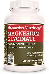 Remedyの栄養マグネシウムのGlycinateの  1,000のmgの60のビーガンカプセルの栄養補助食品  2か月の供給 またアルファルファの葉、水草及びイラクサの葉を含んでいます