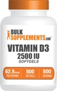 BulkSupplements.com ビタミンD3 2500IU Softgels - Cholecalciferol、D3サプリメント、ビタミンD 2500 IU - 1ビタミンD3 Softgel(62.5mcgのビタミンD) サービング、500カウント(パッケージ1)