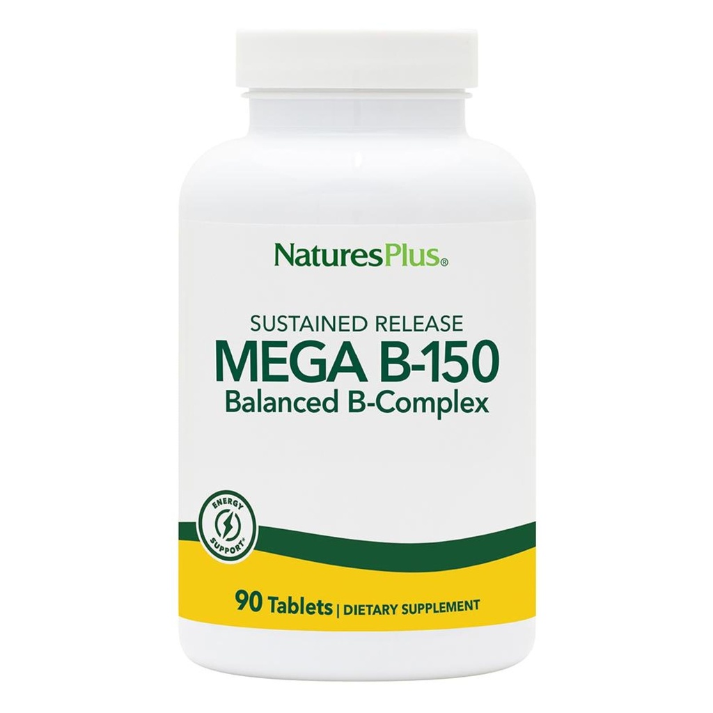 Natures Plus Mega B-150コンプレックス - 90サステンドリリースベジタリアンタブレット - 最大効力Bコンプレックスビタミンサプリメント -グルテンフリー - 90サービング