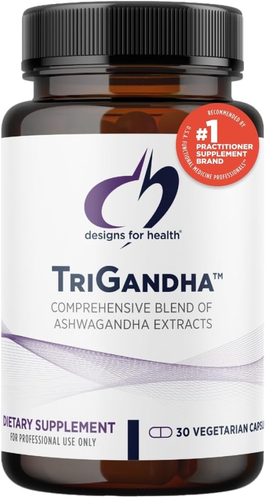 Designs for Health TriGandha - Triple Ashwaganda Root & Leaf Extract Adaptogenic Supplement - Vegan Pills, Non-GMO (30 Capsules)