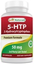 ベストナチュラルズ5-HTP 50mg 120カプセル、5 HTPカプセルはリラックスと休息をサポート