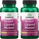 Swanson Green Lipped Mussel(Freeze-Dried) - ニュージーランド共同健康&モビリティサプリメント - ナチュラルフォーミュラは、心の健康と消化機能をサポート - (60カプセル、500mg各)(2パック)