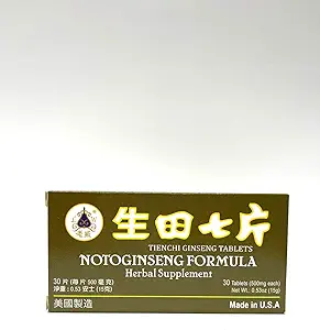 Lao Wei Notoginseng Formula - Tienchi Ginseng Tablets Herbal Supplement Helps for Promote Circulation & The Body's General Well Being 500mg 30 Tablets Made in USA