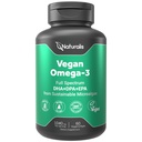 Naturalisビーガンオメガ3 DHA, EPA & AlgaeのDPA | ビーガン協会認定, 持続可能にソース, 真のフルスペクトラム | 60 Veggie Softgels (Carrageenan無料)