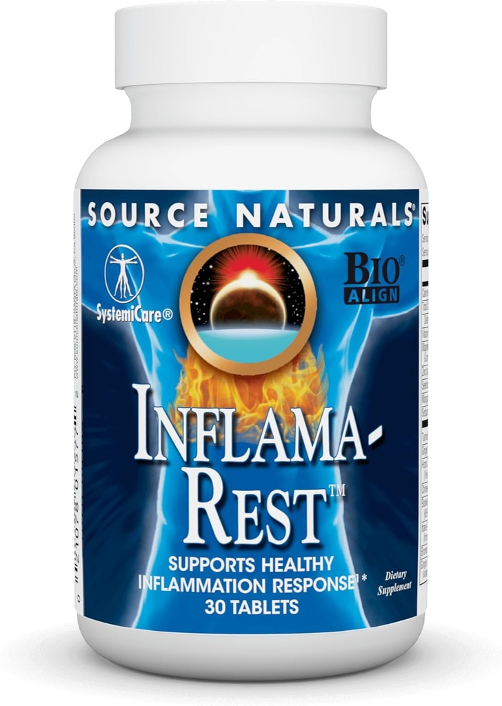 Source Naturals Inflama-Rest - ターメリック、ボスウェリア、ジンジャー、ケルセチンとハーブ&ミネラルブレンド - 最大ストレスリリーフ - 30錠