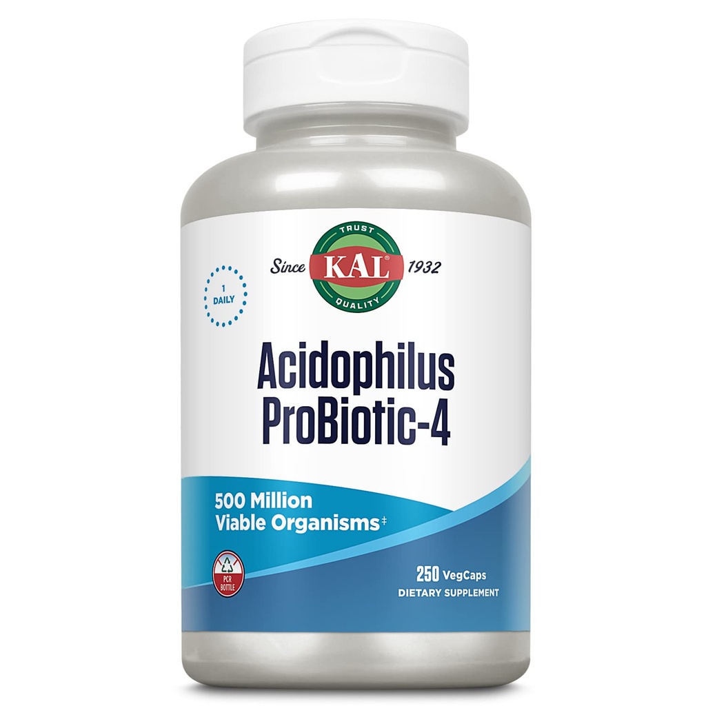 KALのAcdophilusのProBiotic-4、500,000,000 CFUsの4つのProbioticの緊張、女性のためのProbioticsおよび人、凍結乾燥させていた、L.のacofophilus、L.のbulgaricus、S.の熱血症、B.のbifidum、250のサービング、250の野菜