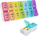 DailyRest Pill Organizer 1日2回、Pill Box 7 Day、AM PM Pill Case、Detachable Weekly Pill Container、Rainbow See-Through Lids、Pill/Vitamins/Supplementsのポータブル薬容器