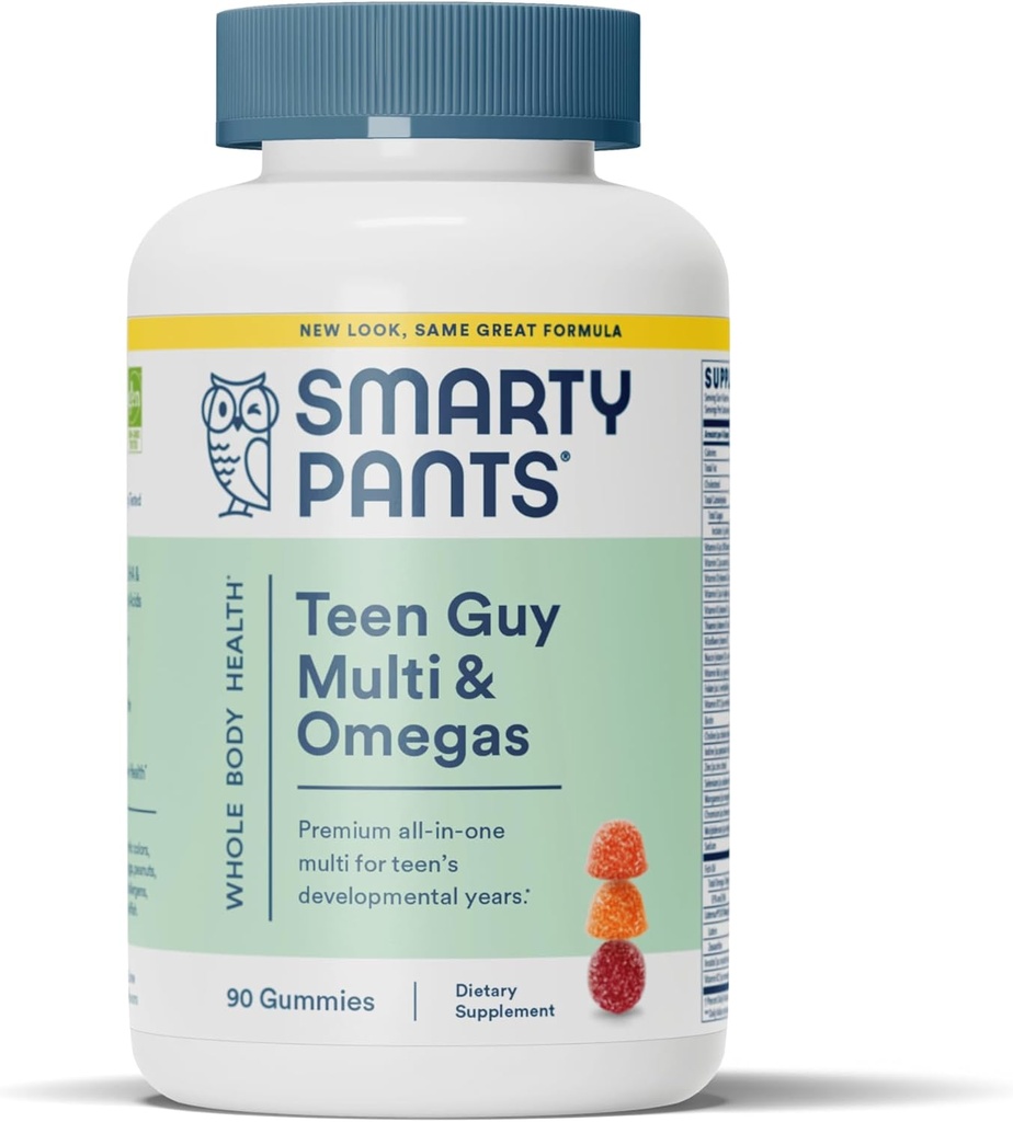 SmartyPants ティーン Guy マルチ & Omegas Gummies, 90 カウント