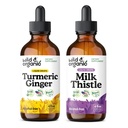 ワイルド&オーガニックターメリックジンジャーTincture 4 fl oz & ミルクアザミ チンキ 4 fl oz