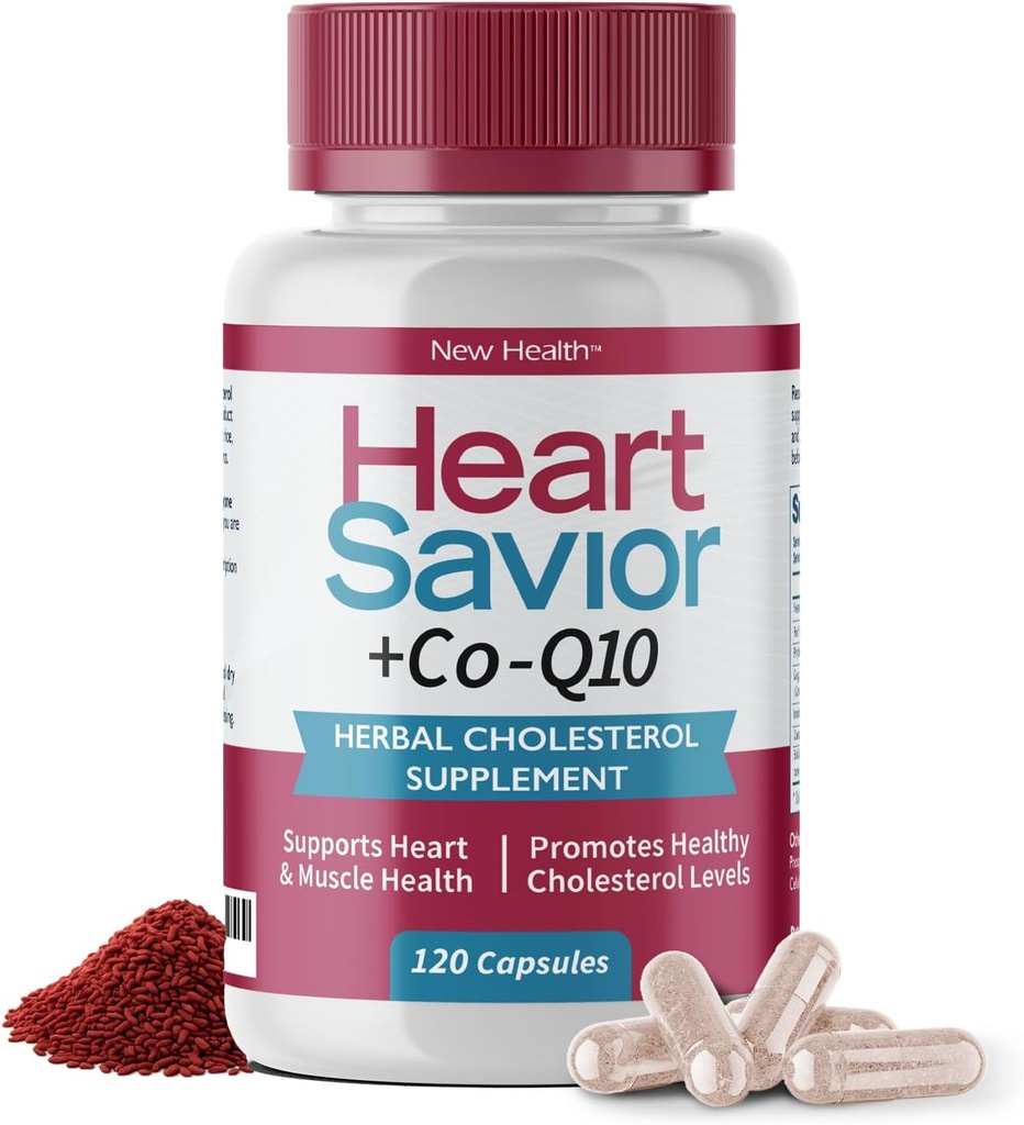 CoQ10、赤いイースト米、ナイアシン、PolicosanolおよびGuggulが付いている自然な補足。 自然な方法。新しい健康プラス60のMGのCo-Q10によって(120の帽子)