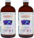 LIQUIDHEALTHの子供の子供のための完全な液体マルチビタミン - エッセンシャルビタミン、栄養素&ミネラル、免疫サポート、腸の健康 - 米国で作られた、ビーガン、非GMO、砂糖フリー(2パック)