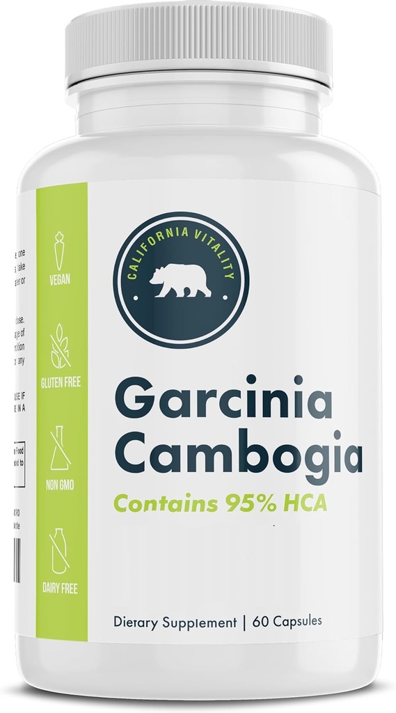 Garcinia Cambogia, 95% HCA 60カプセル, クロム - アメリカ製, ビーガン, 非GMO, グルテンフリー, そして、乳製品フリー