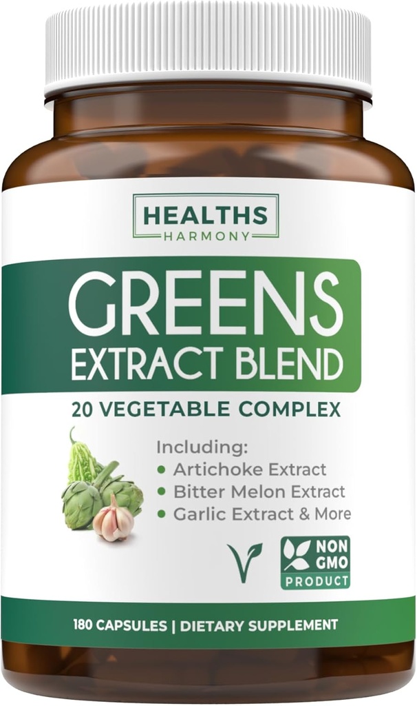 スーパーグリーン酸化防止剤スーパーフード2250mgサプリメント - 20の成分は、Sprouts、マッシュルーム、ルーツ、ニンニク、ビターメロン、アーティチョーク、セルリーシード、カイエンペッパー、アルファルファノンGMO - 180カプセル