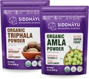 Siddhayu の有機性 Triphala の粉 - 12 の oz 及び有機性 Amla の草の補足の粉 - 12 の oz