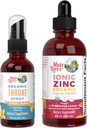 MaryRuth Organics Throat Spray(Vanilla) & 亜鉛ドロップ(いちごレモン) | USDA Organic, Clean Label Project Verified® | Throat救済、免疫&健康のためのビタミン | 完全菜食主義者、非GMO