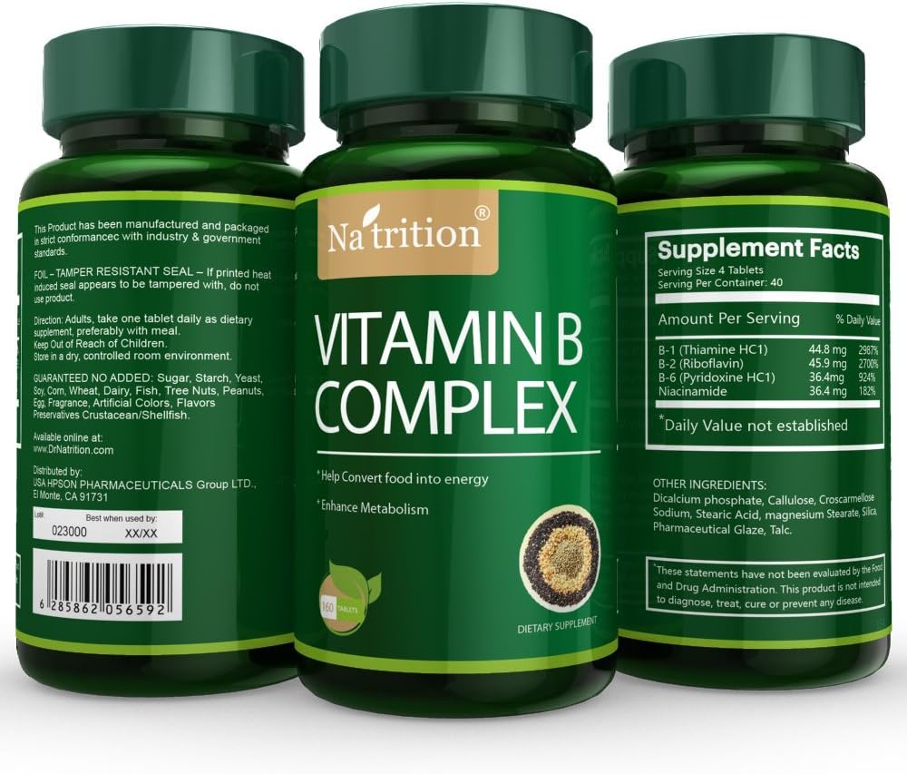 Na'trition Vitamin B Complex Tablets, 160 Tablets per Bottle