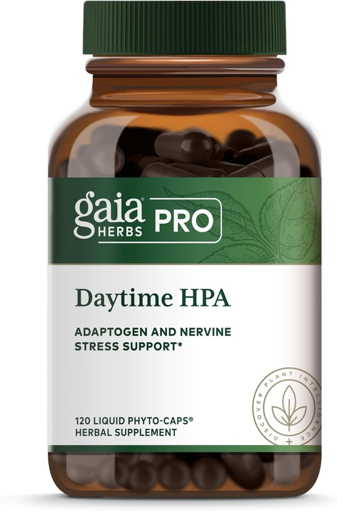 GAIA HERBS PRO 昼間のHPA - 適応体サポートサプリメント - オリーブ油とロディオラとの神経系サポートサプリメント* - ビーガン、グルテンフリー、大豆フリー - 120液体フィトキャップ(60の給餌)