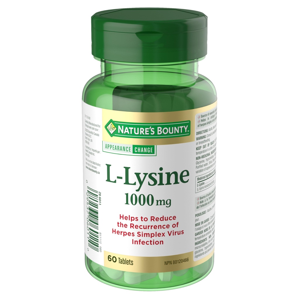 Nature's Bounty L-Lysine - 1000 mg - 60錠