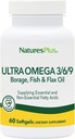 Natures Plus Ultra Omega 3 6 9-1200 mg, 60 Softgels - Borage Oil, 魚油, 亜麻油サプリメント, グルテンフリー - 60 サービング