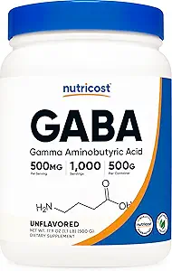 Nutricostの純粋なGABA 500Gの粉(GammaのAminobutyricの酸) (500グラム/1.1ポンド)