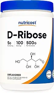 Nutricost D-Ribose Powder 500 Grams - 5000mg Per Serving, Non-GMO (500 G (2 Pack))