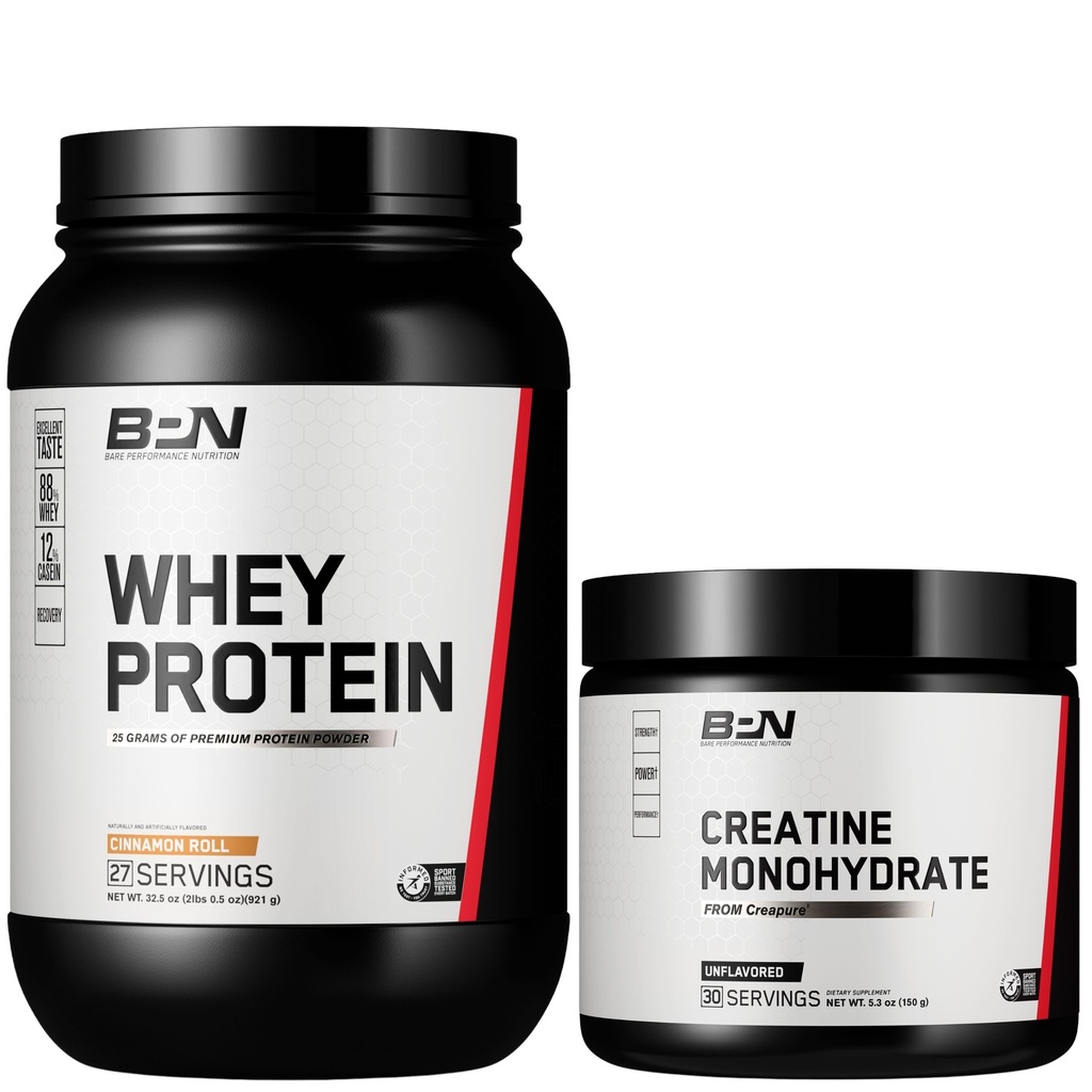 BARE PERFORMANCE NUTRITION BPN Whey シナモン ロール プロテイン + クレアチン バンドル