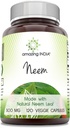 アメイジング・インディア・ネム(ナチュラル・ネム・リーフ) サプリメント | 500 Mg | 120 Veggie Capsule | Non-GMO | グルテンフリー | アメリカ製