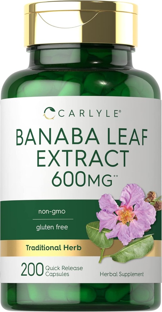 Carlyle Banabaの葉のエキスのカプセル600mg   200の計算 非GMOのグルテンフリー