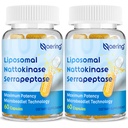 Liposomal Nattokinase 12,000 FU のセルプターゼ 360,000 SPU の酵素の補足 - 循環器、ガット、消化 60 のカプセル (2 本のびん)のためのシナジーの酵素および栄養素のブレンド及びインリンと高められる