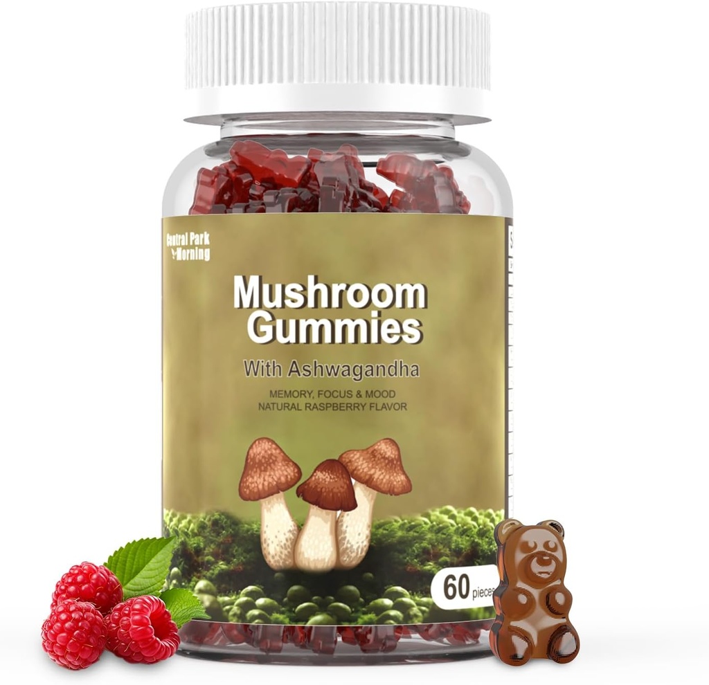 きのこのグミーズ10ブレンド - ライオンズ・マネ、チャガ、Reishi、Cordyceps 2500mg、記憶および焦点のための頭脳の補足が付いているマッシュルーム